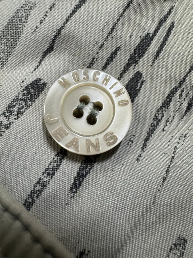 2000s Moschino Rain Painting Grey Trench Coat (XS) 7