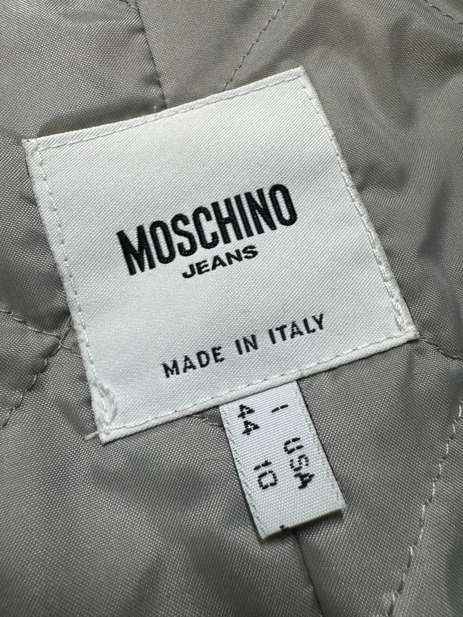 2000s Moschino Rain Painting Grey Trench Coat (XS) 8