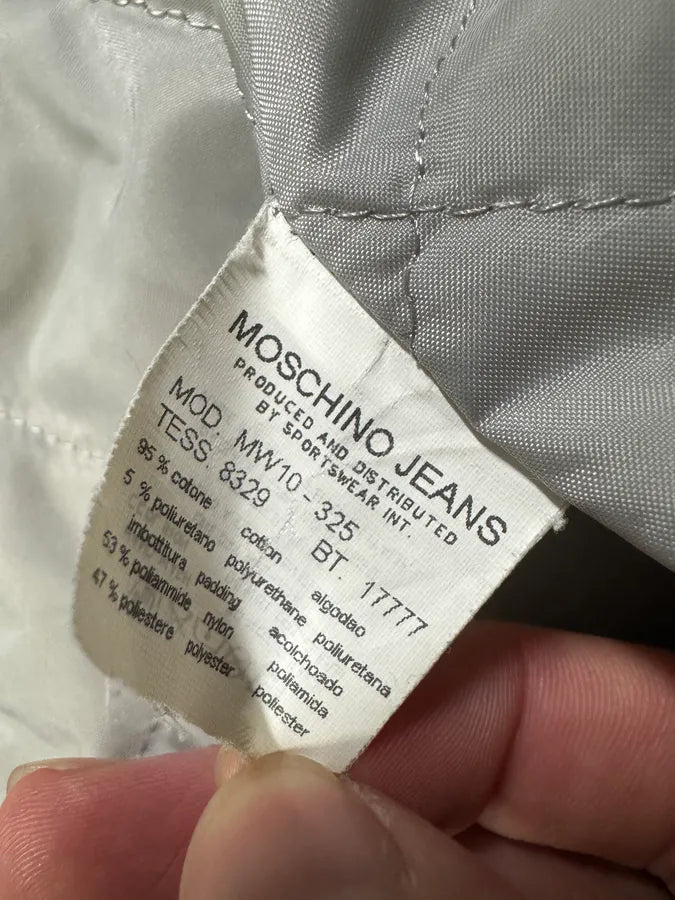 2000s Moschino Rain Painting Grey Trench Coat (XS) 9