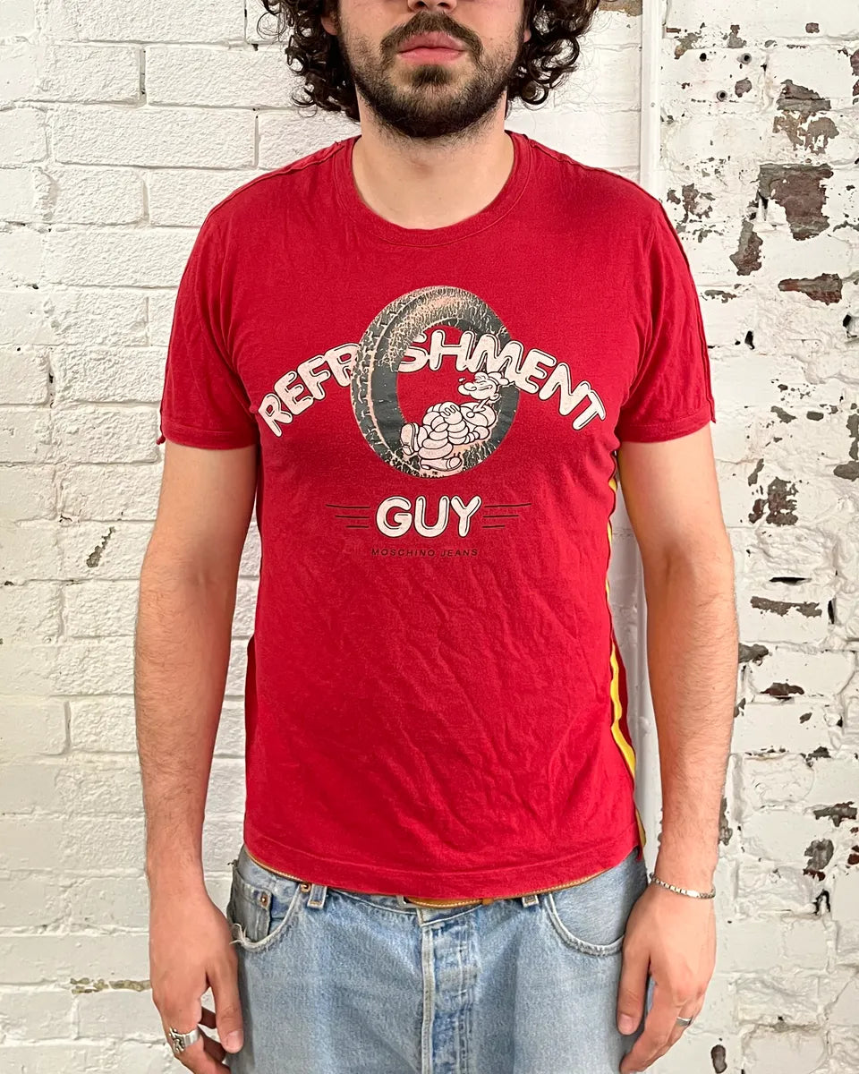 2000s Moschino Red Cozy Popeye T-Shirt IAmFqhA 1