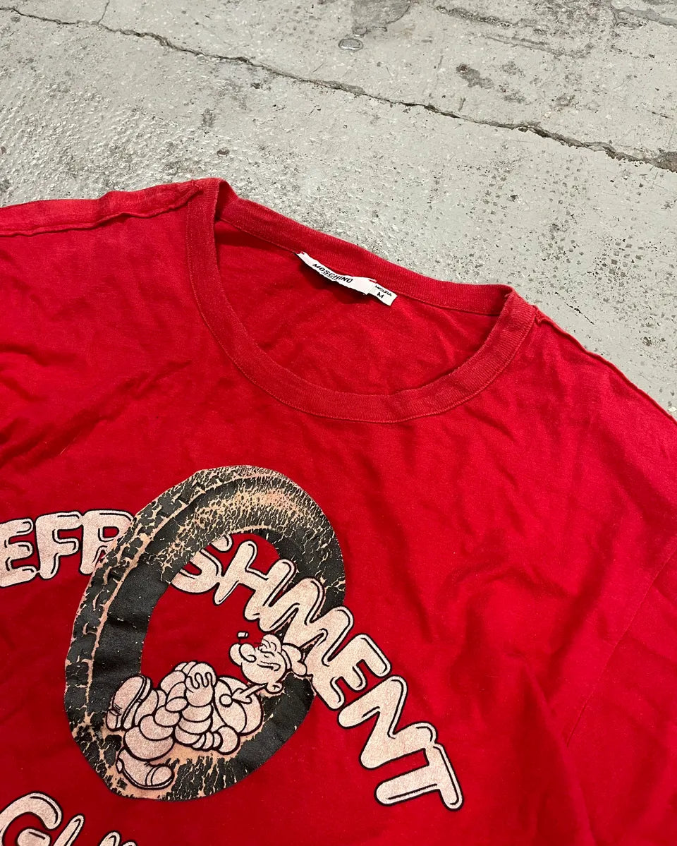 2000s Moschino Red Cozy Popeye T-Shirt IAmFqhA 4