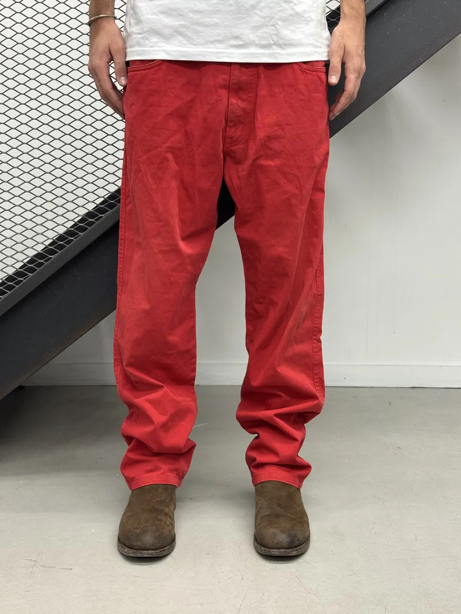 2000s Moschino Red Denim Straight-Leg Jeans nLGRRfs 0