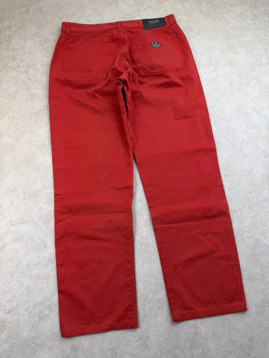 2000s Moschino Red Denim Straight-Leg Jeans nLGRRfs 6