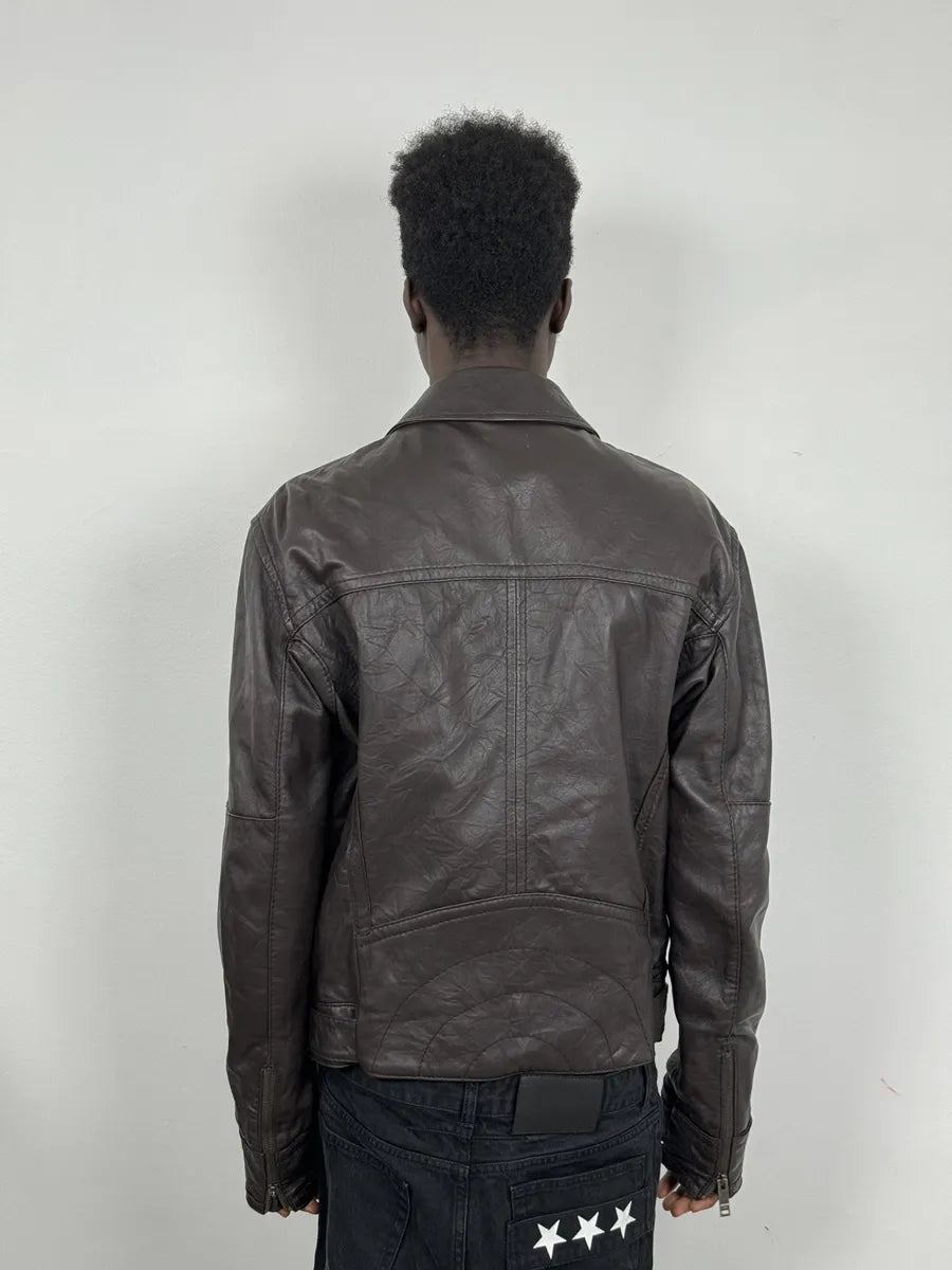 2000s Moschino Spy Brown Leather Jacket sEoumPS 2