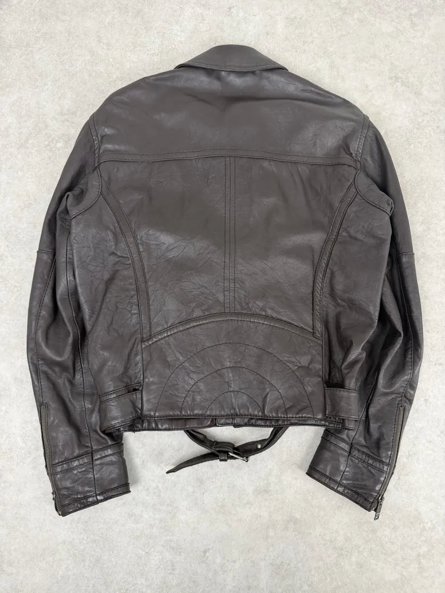 2000s Moschino Spy Brown Leather Jacket sEoumPS 7