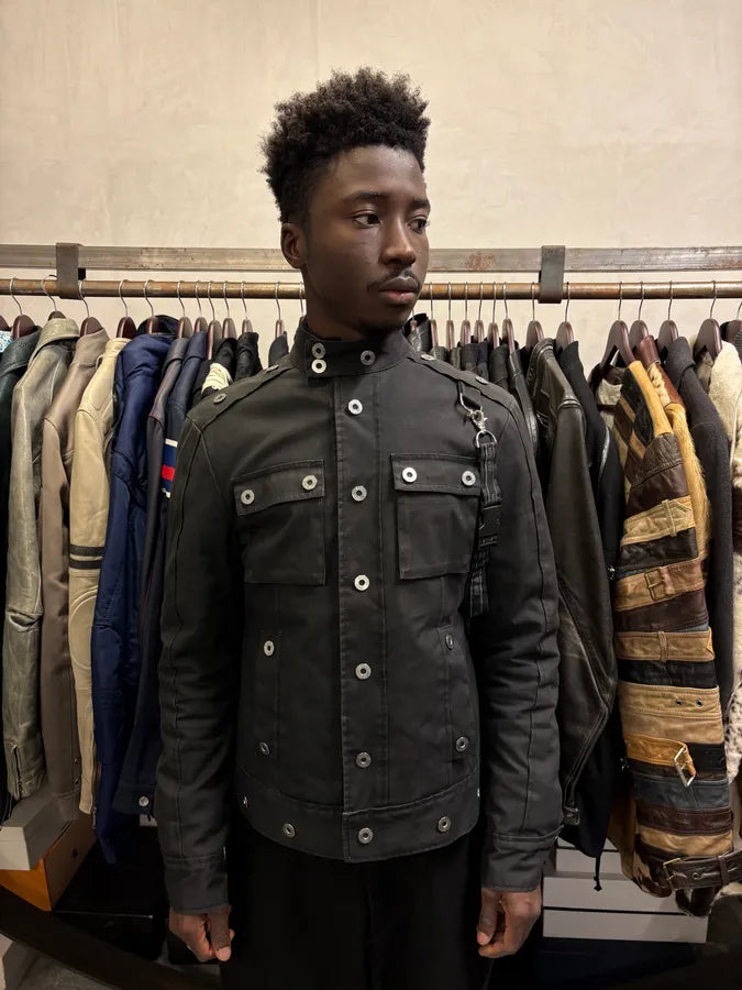 2000s Moschino Studded Black Cargo Jacket FhbDCeS 1