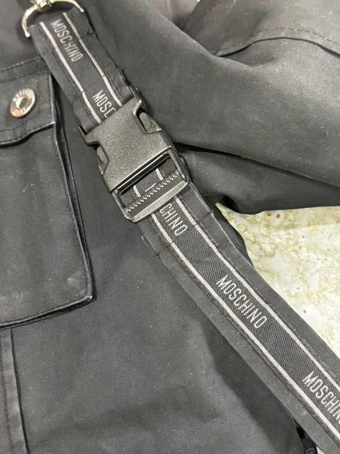 2000s Moschino Studded Black Cargo Jacket FhbDCeS 7