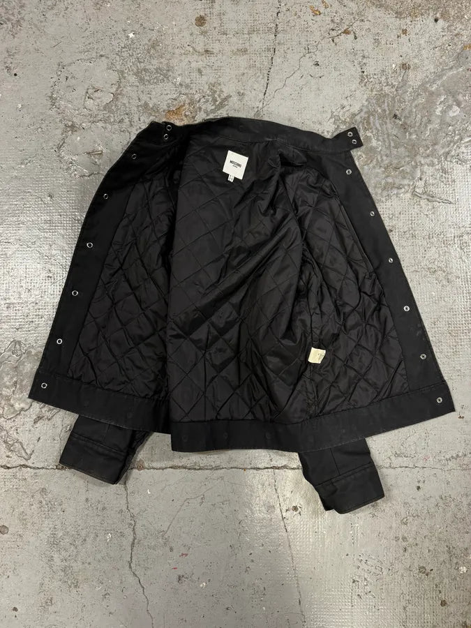 2000s Moschino Studded Black Cargo Jacket FhbDCeS 6