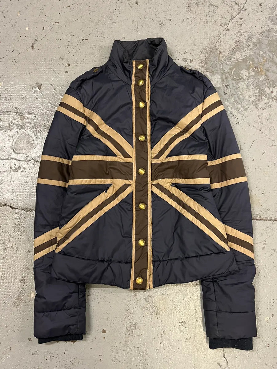 2000s Moschino UK Blue Puffer Jacket aqisJvR 0