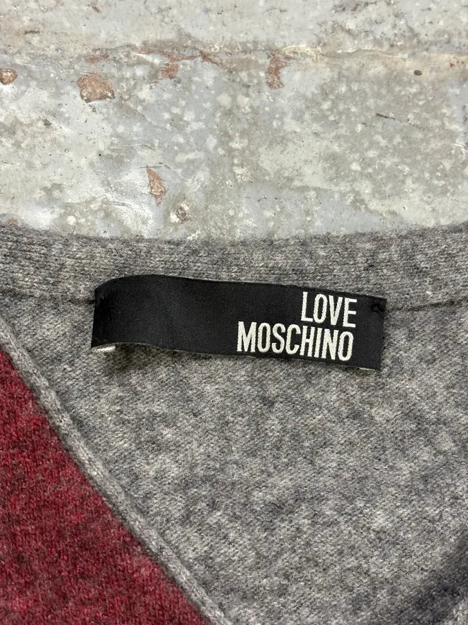 2000s Moschino UK Flag Grey Wool Cardigan fxjtZwB 7