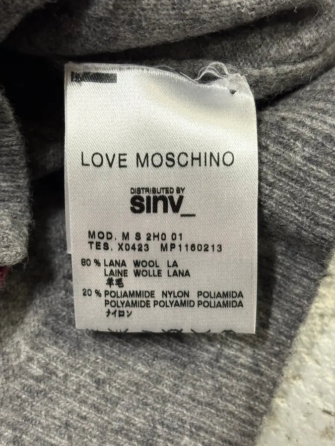 2000s Moschino UK Flag Grey Wool Cardigan fxjtZwB 8