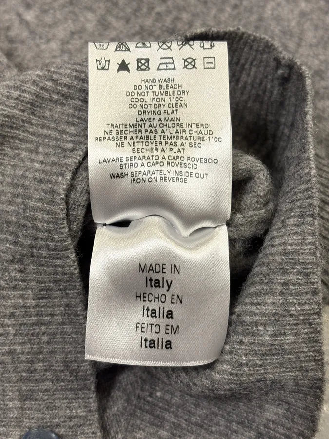 2000s Moschino UK Flag Grey Wool Cardigan fxjtZwB 9