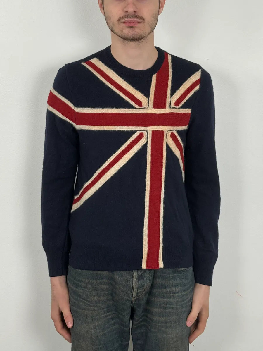 2000s Moschino UK Flag Wool Sweater CZJtvlr 1