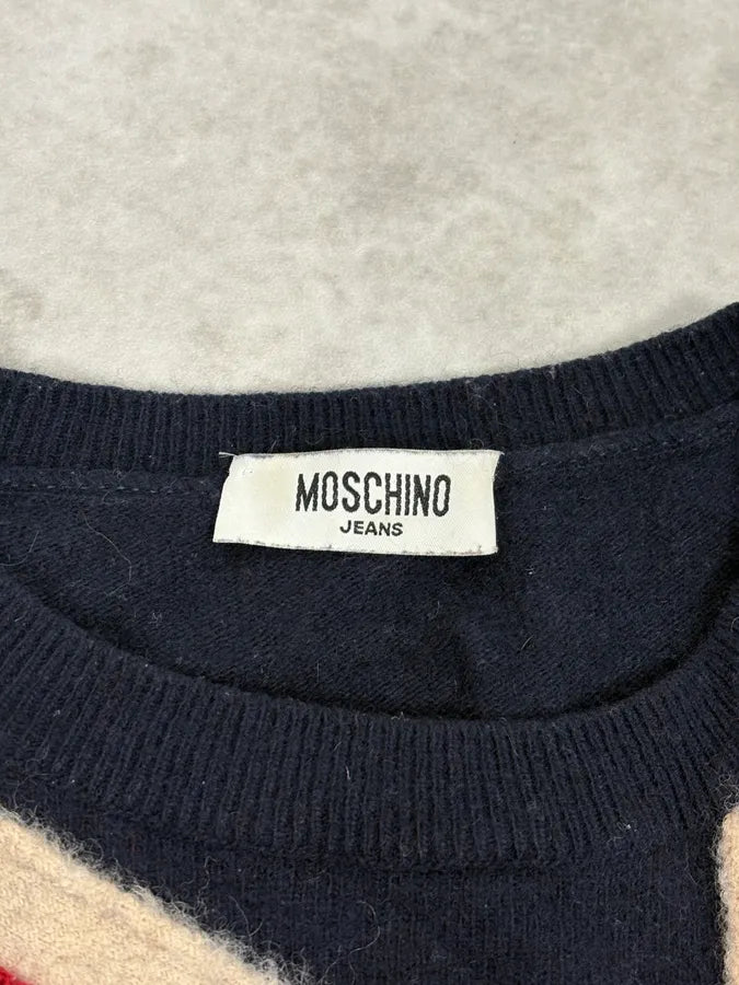 2000s Moschino UK Flag Wool Sweater CZJtvlr 8