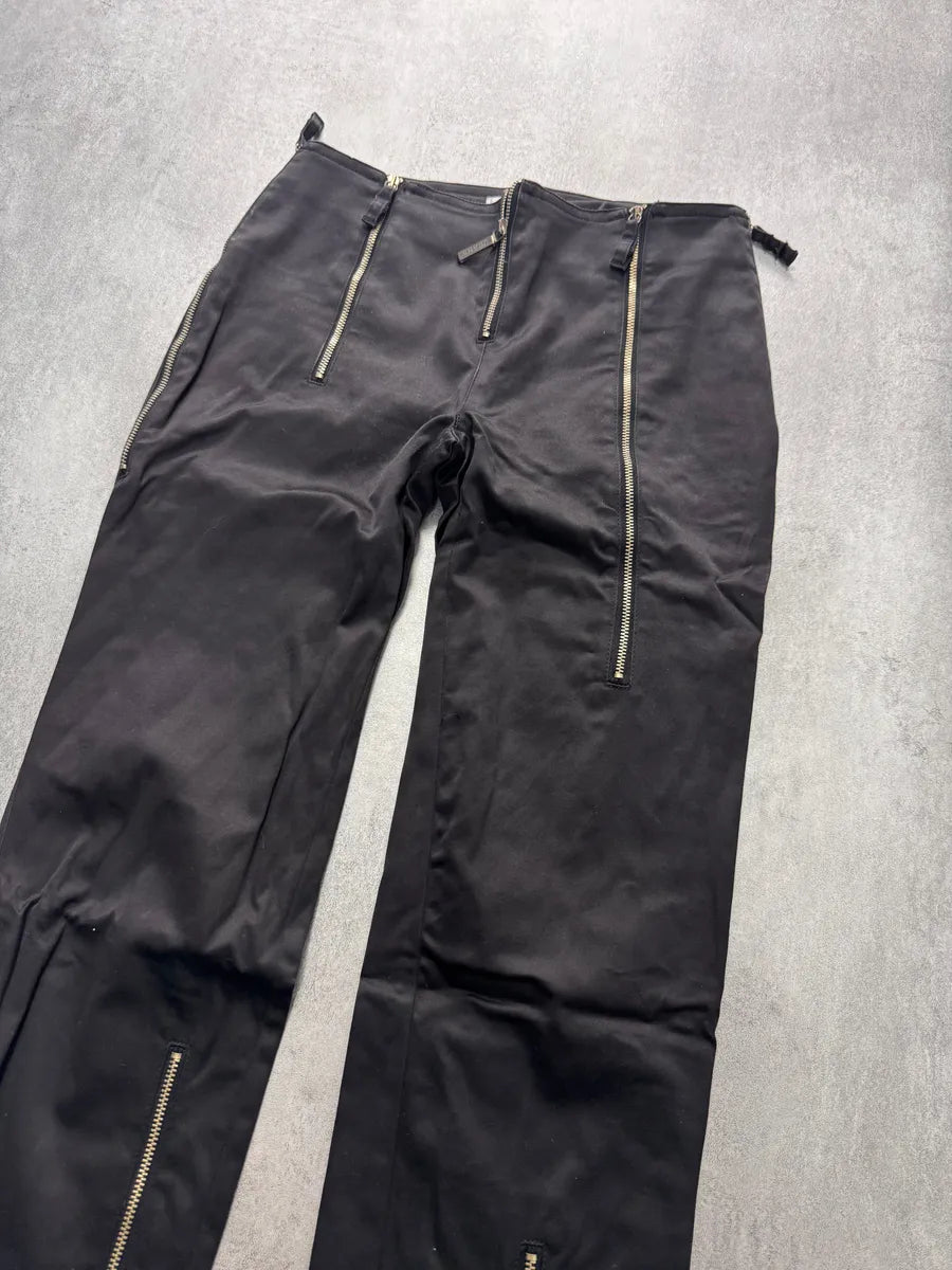 2000s Moschino Vertical Multi-Zips Black Cropped Pants UPqevvw 1