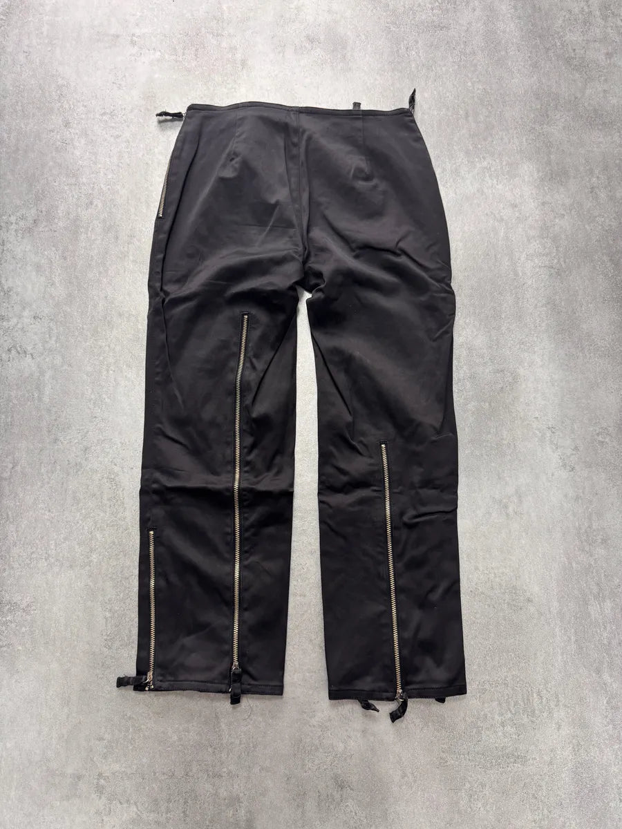 2000s Moschino Vertical Multi-Zips Black Cropped Pants UPqevvw 2