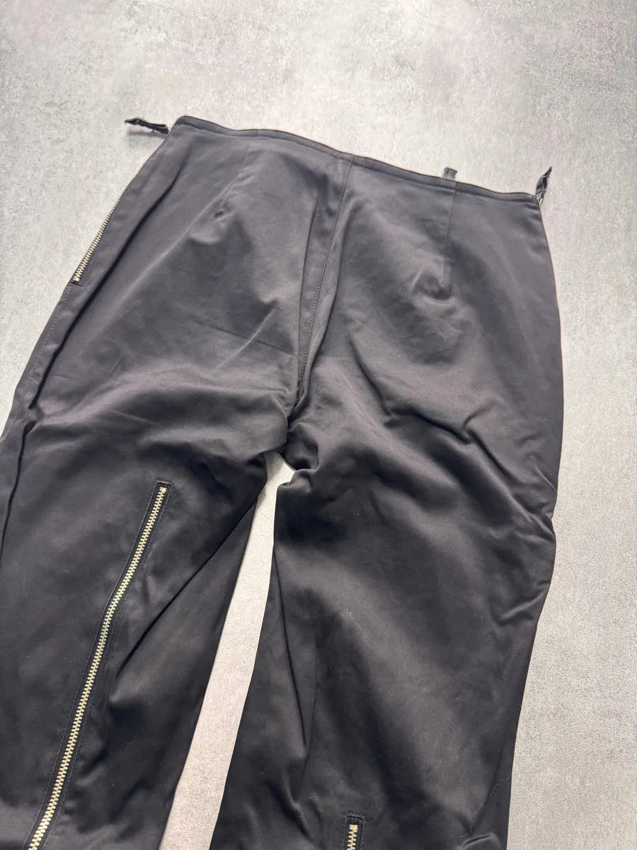 2000s Moschino Vertical Multi-Zips Black Cropped Pants UPqevvw 3