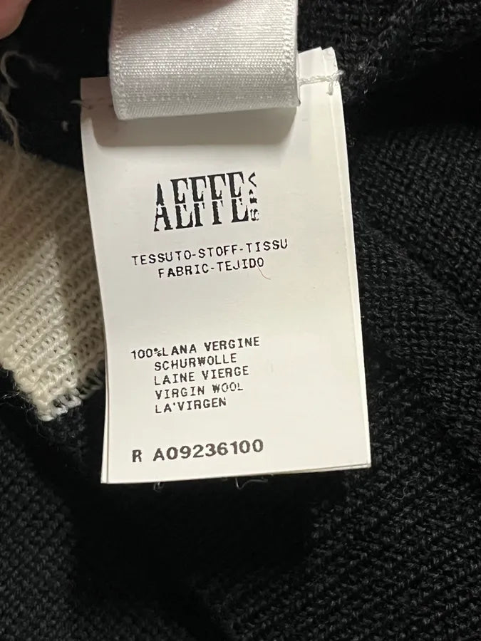 2000s Moschino Wool Black Geometrical White Sweater irPFBpe 6