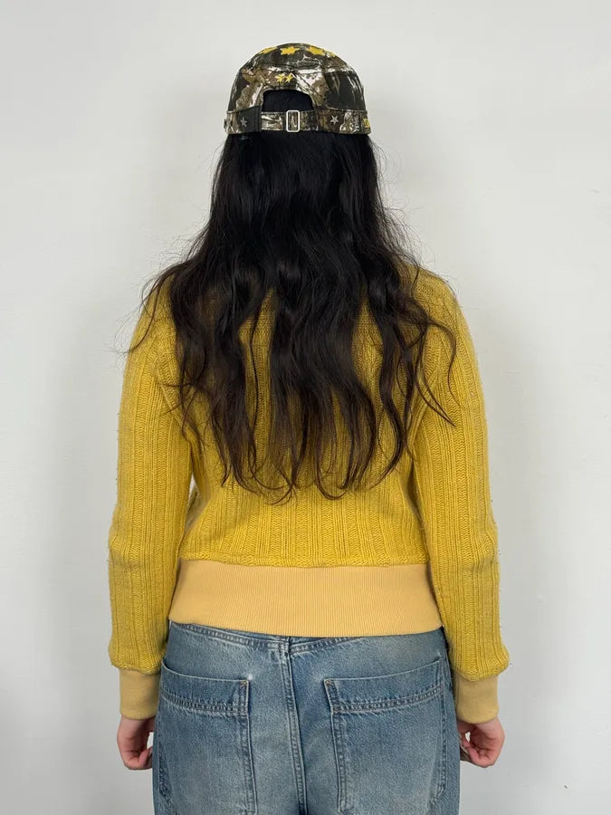 2000s Moschino Wool Yellow Buttoned Jacket LLyeVDt 3