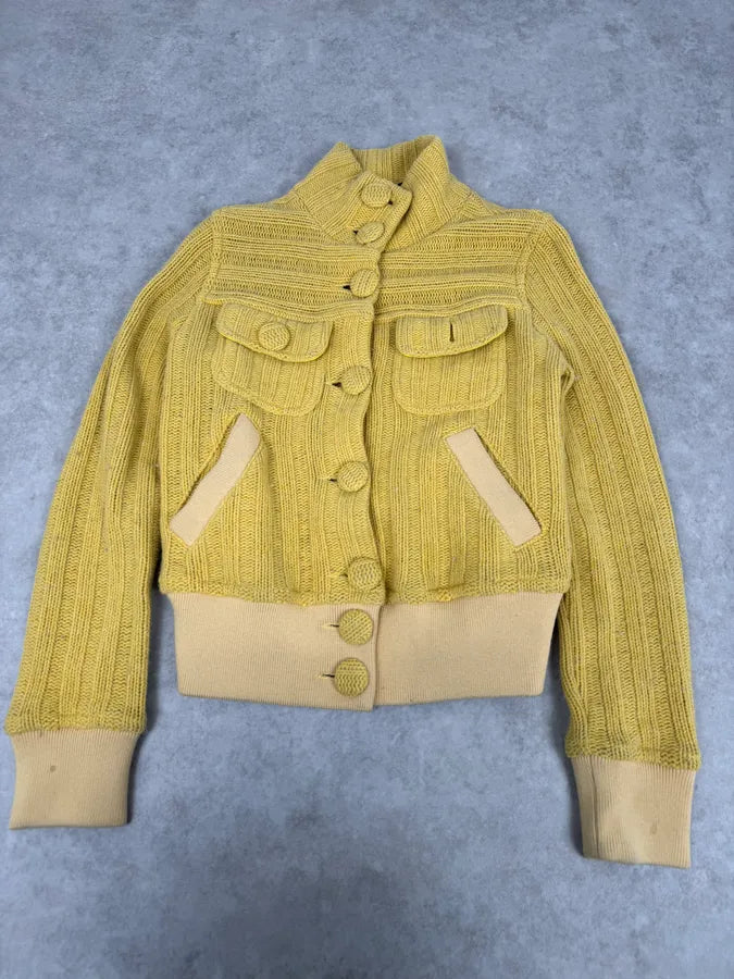 2000s Moschino Wool Yellow Buttoned Jacket LLyeVDt 1