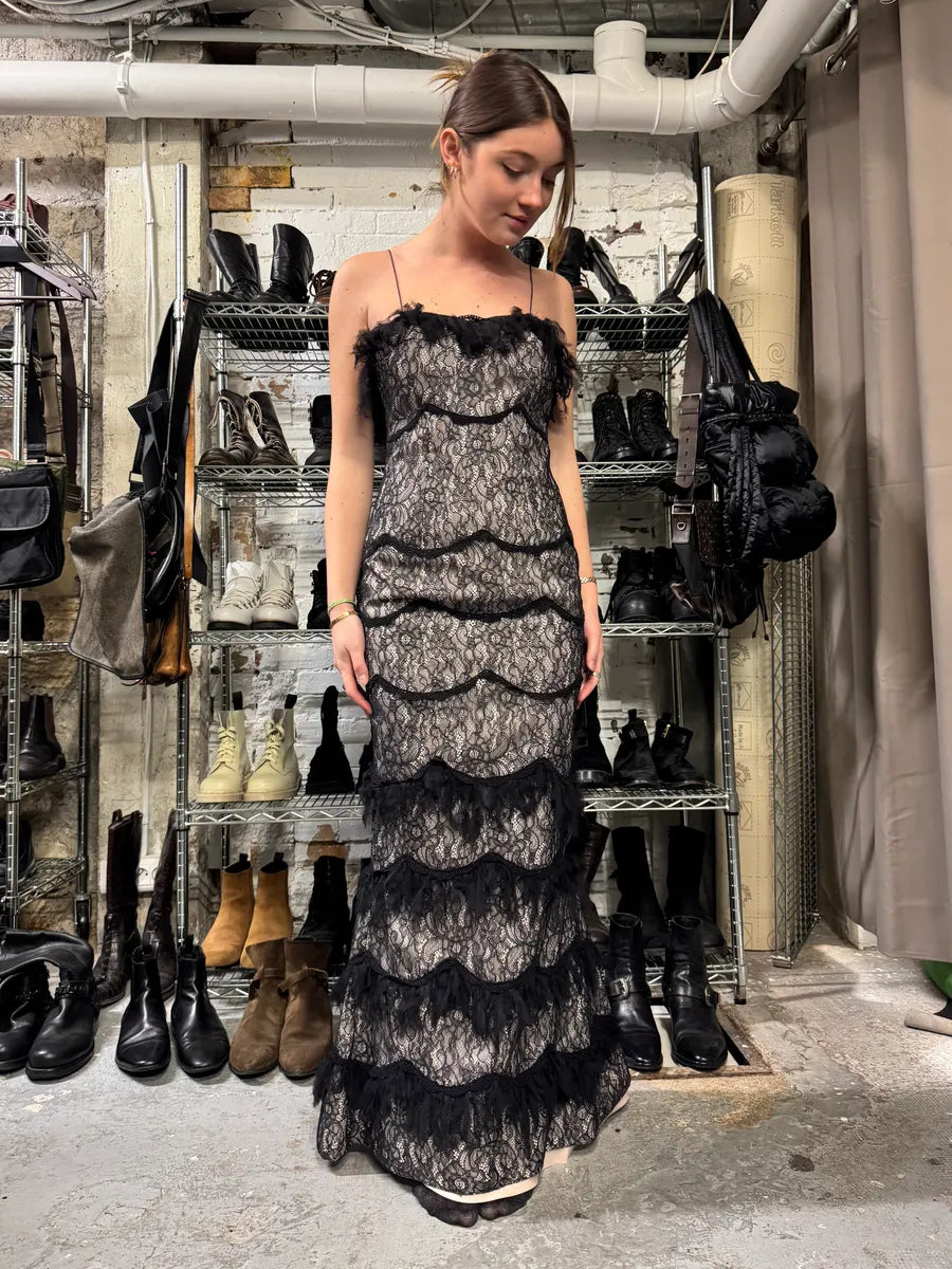 2000s Musani Lace Black Dress kJfTlnh 0