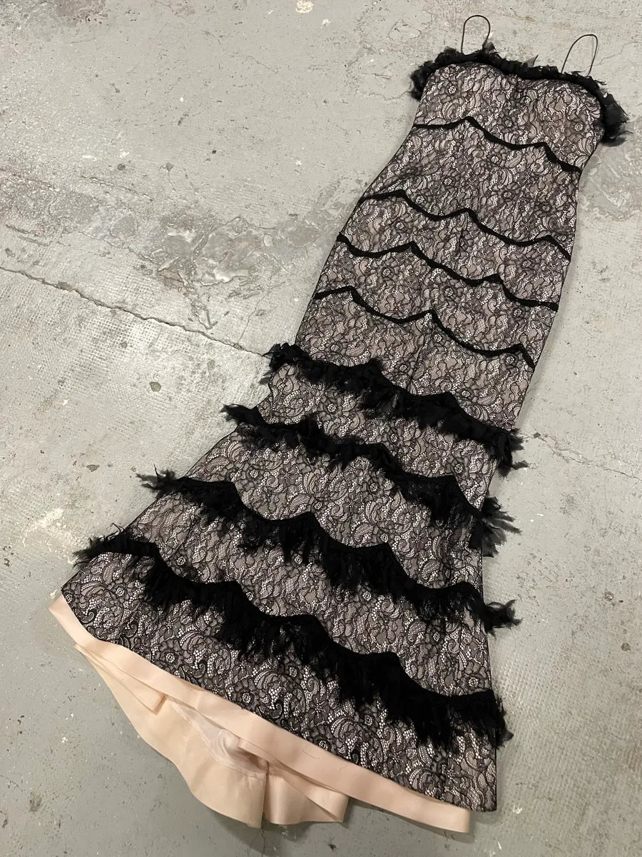 2000s Musani Lace Black Dress kJfTlnh 4