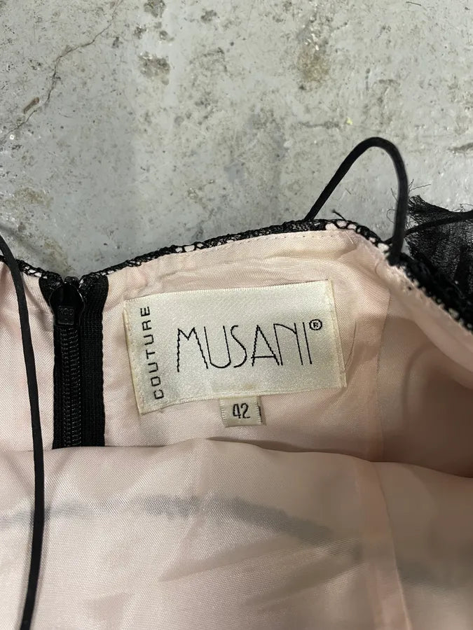 2000s Musani Lace Black Dress (S/M) 6