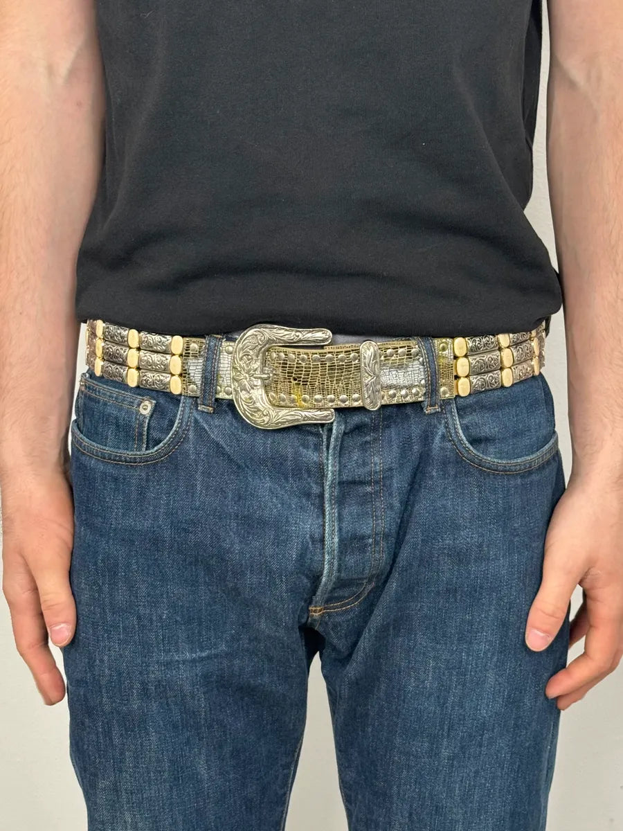 2000s Nanni Celtic Ornament Metal Belt zKQeYaI 1