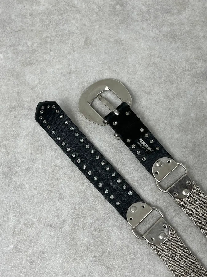 2000s Nanni Cowboy Metal Leather Belt nOjduyP 4