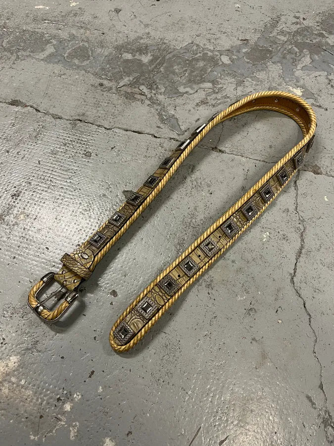 2000s Nanni Crocodile Leather Embellished Belt DLjEbSK 2