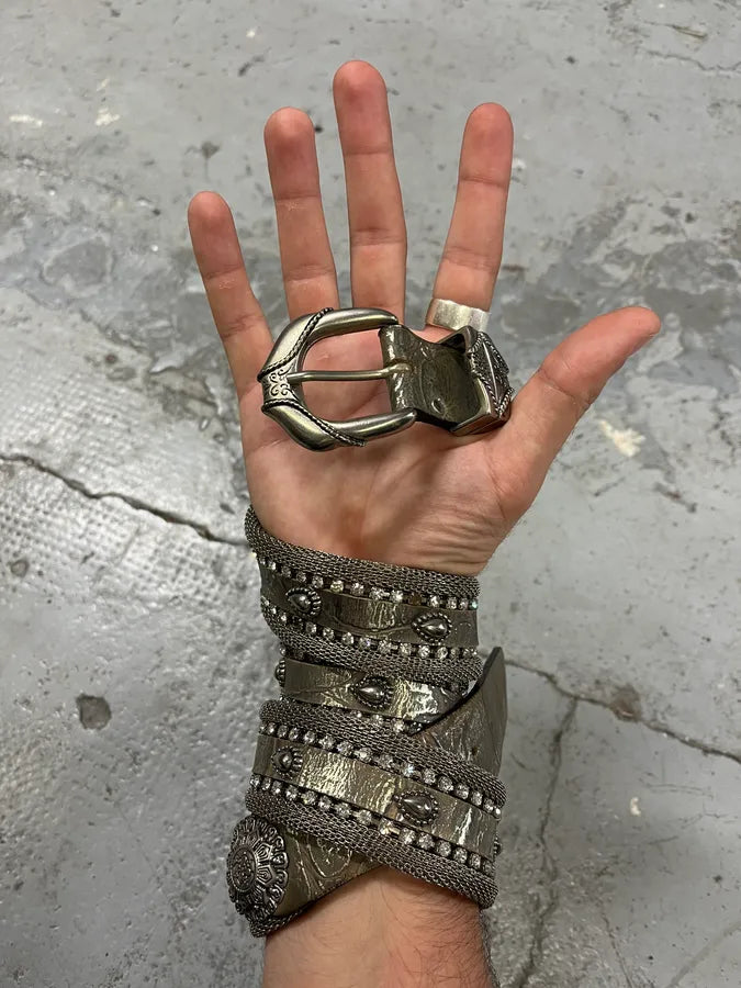 2000s Nanni Fantasy Ornament Metal Cowboy Belt luFOrYi 0