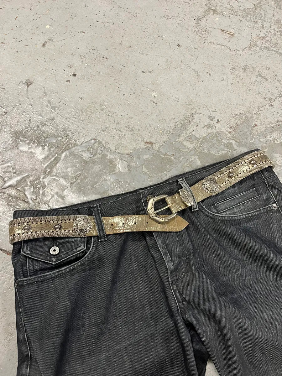 2000s Nanni Fantasy Ornament Metal Cowboy Belt luFOrYi 3