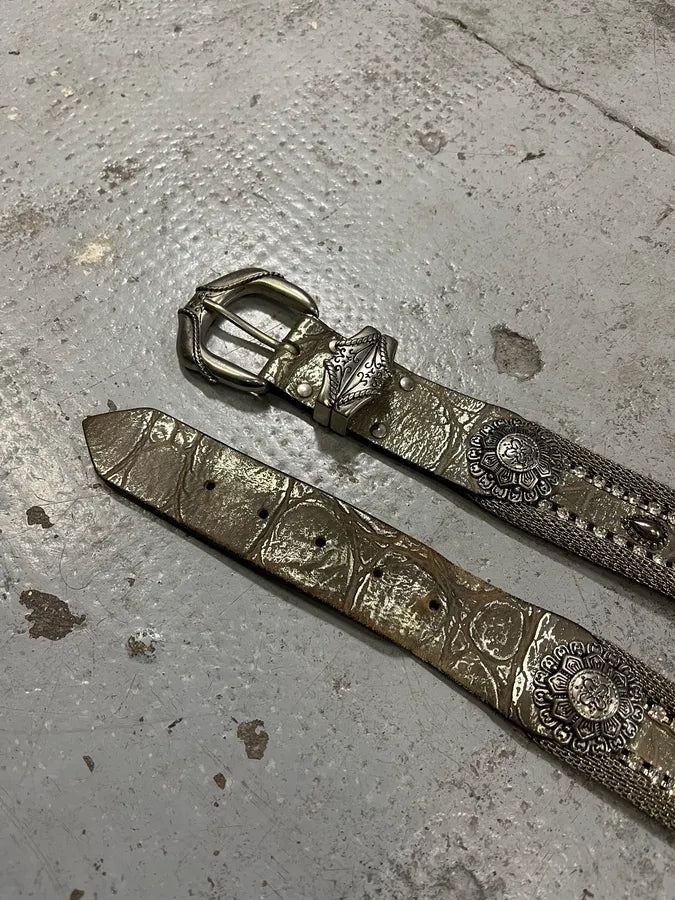 2000s Nanni Fantasy Ornament Metal Cowboy Belt luFOrYi 5
