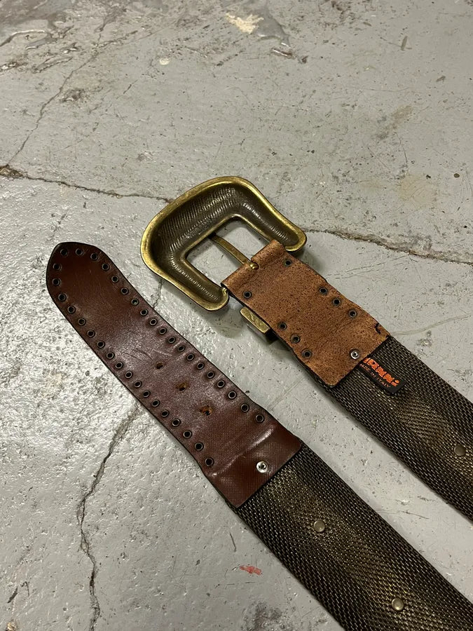 2000s Nanni Hyrbid Animal Leather Metal Belt JXNlfSY 5