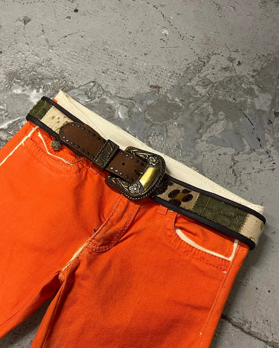 2000s Nanni Hyrbid Animal Leather Metal Belt JXNlfSY 0