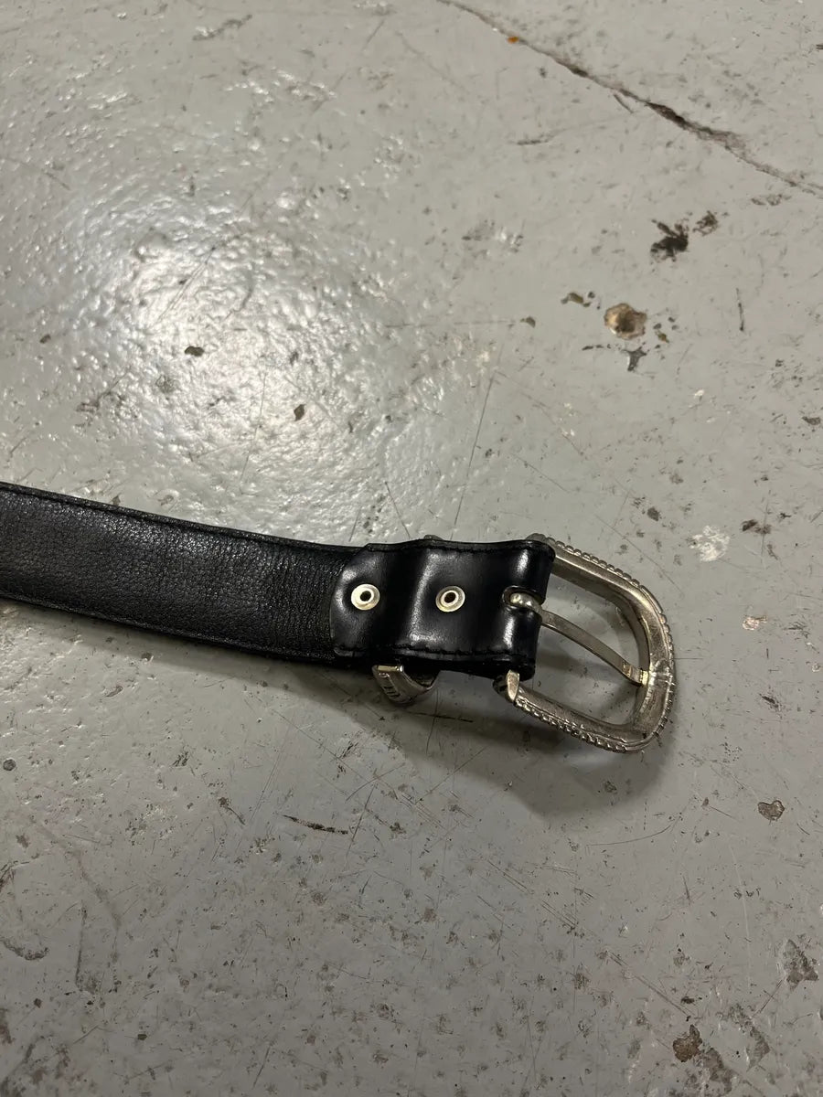 2000s Nanni Metal Bullet Black Leather Belt gpETajT 8