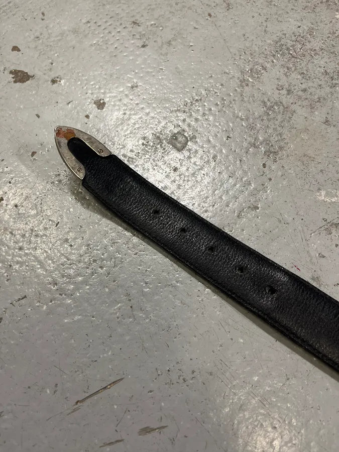 2000s Nanni Metal Bullet Black Leather Belt gpETajT 9