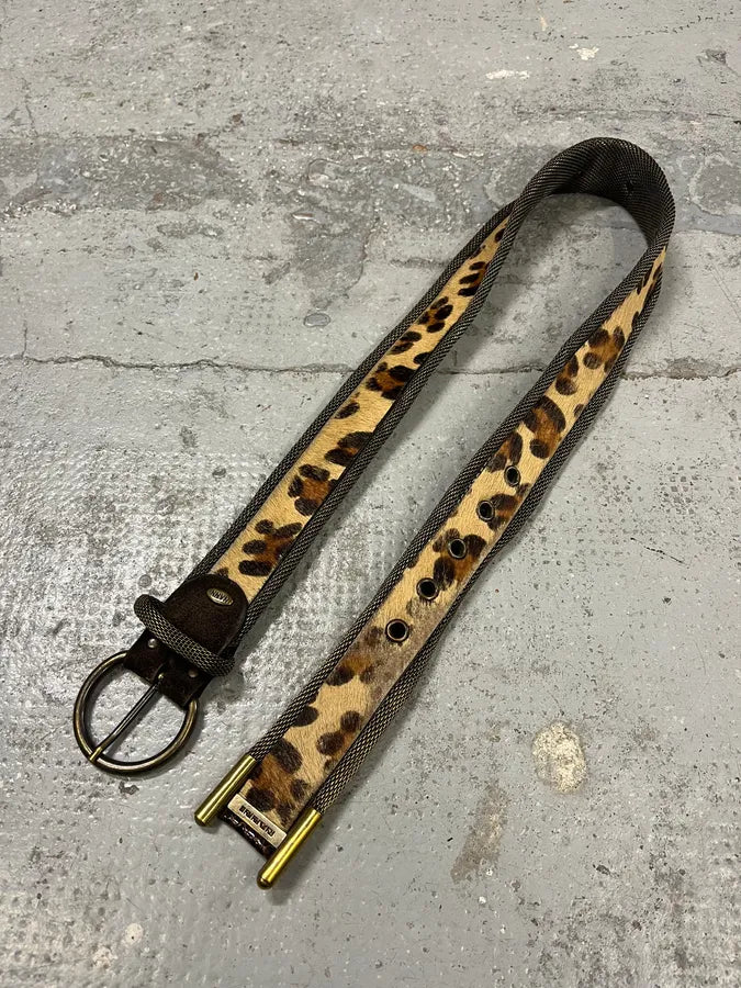 2000s Nanni Metal Leopard Pony Hair Belt ttTEIel 1