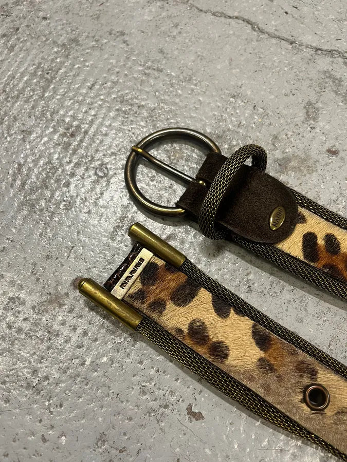 2000s Nanni Metal Leopard Pony Hair Belt ttTEIel 4