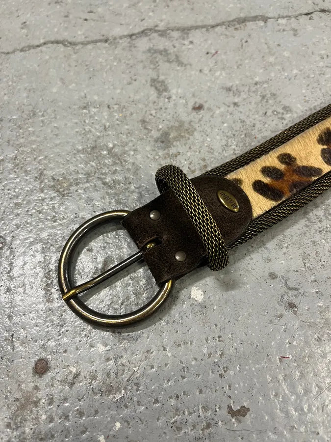 2000s Nanni Metal Leopard Pony Hair Belt ttTEIel 5