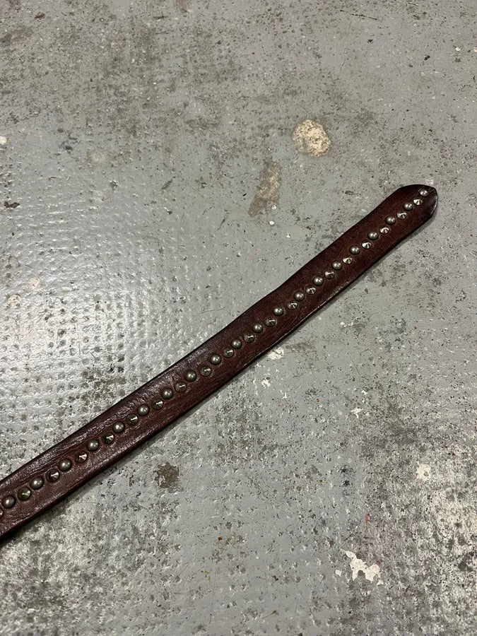 2000s Nanni Studded Brown Leather Belt GNNIjSX 7