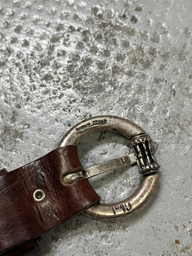 2000s Nanni Studded Brown Leather Belt GNNIjSX 9