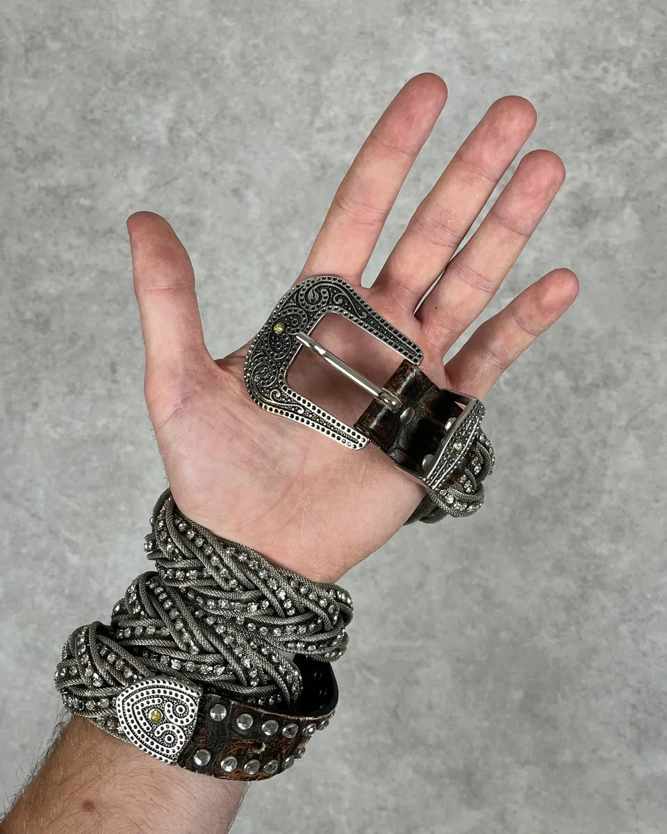 2000s Nanni Woven Metal Embellishment Belt toIBQTe 1