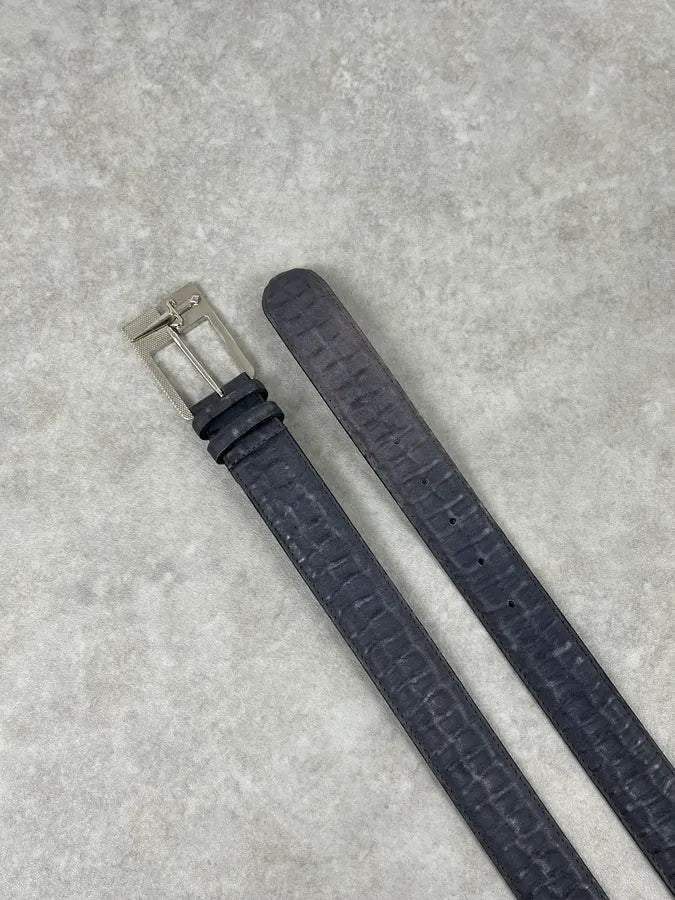 2000s Paciotti Crocodile Effect Navy Dagger Belt nmLGEtC 2