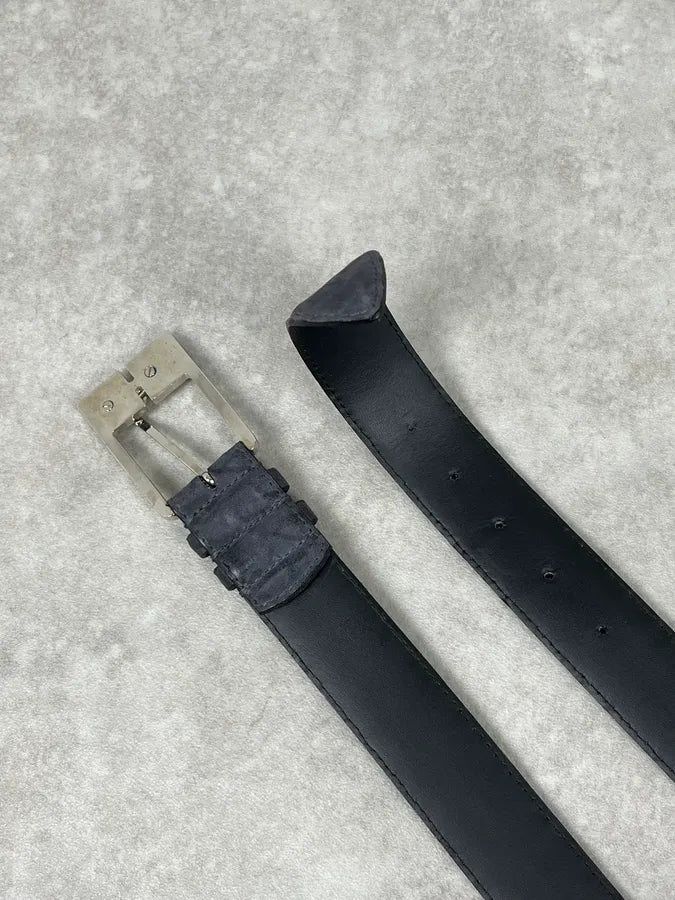 2000s Paciotti Crocodile Effect Navy Dagger Belt nmLGEtC 3