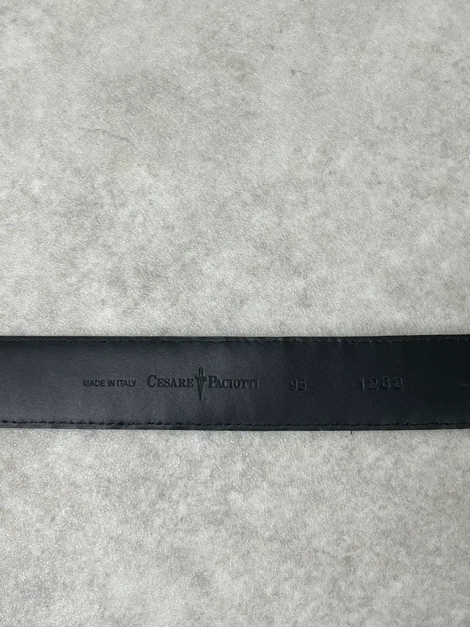 2000s Paciotti Crocodile Effect Navy Dagger Belt nmLGEtC 5