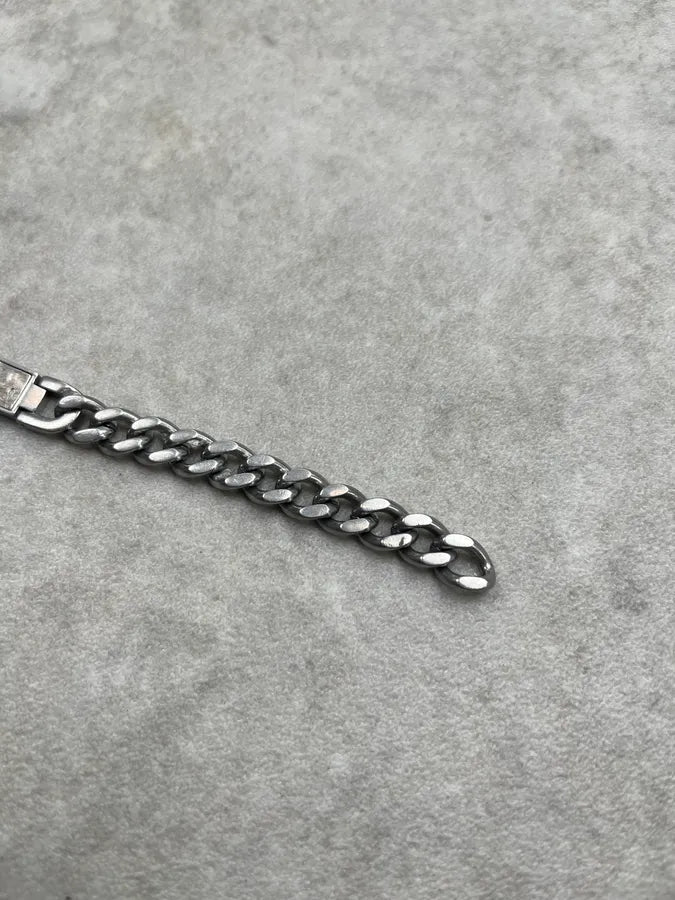 2000s Paciotti Hammered Tag Silver Bracelet LhLCyRW 6