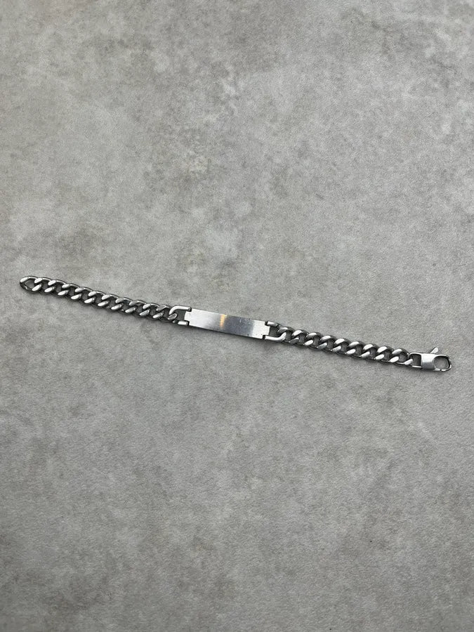 2000s Paciotti Hammered Tag Silver Bracelet LhLCyRW 8
