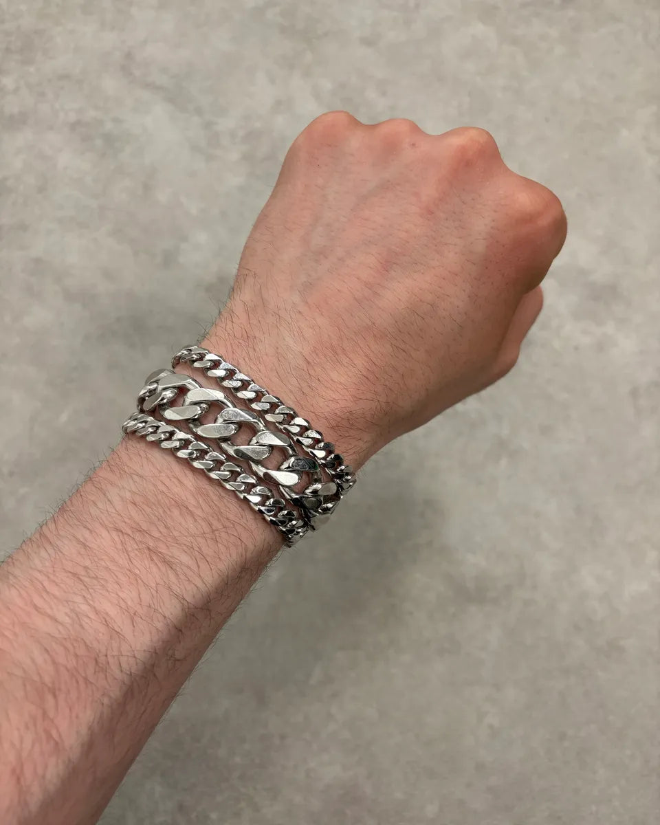 2000s Paciotti Silver Multi-Chain Bracelet iUdKmiC 0