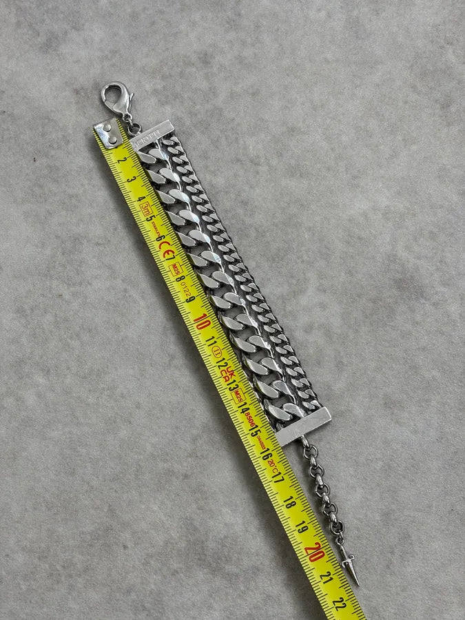 2000s Paciotti Silver Multi-Chain Bracelet iUdKmiC 6